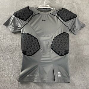 Nike Pro Combat Shirt Padded Football Mens Large Gray Dri-Fit Compression Top
